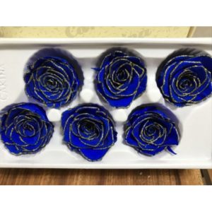 永生花花材，香頌玫瑰，精品寶藍5-6公分，單朵價格