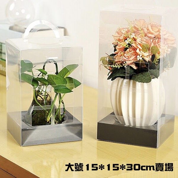 手提pp透明禮盒 鏤空鮮花禮品包裝盒 永生花盒多肉盆景 大號15 15 30cm Rainbow Syuan Rs 手工花藝禮坊 手提pp透明禮盒 鏤空鮮花禮品包裝盒 永生花盒多肉盆景 大號15 15 30cm Rainbow Syuan Rs 手工花藝禮坊