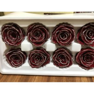 永生花花材，香頌玫瑰，精品暗紅4-5公分，單朵價格